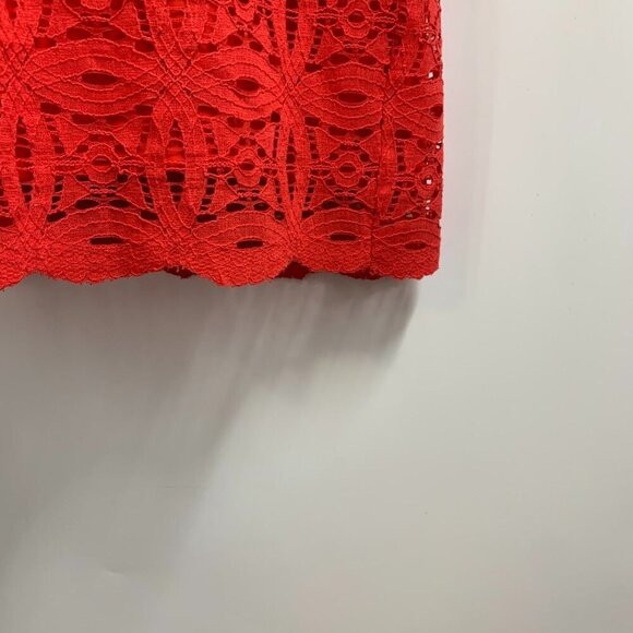 Maggy London Women Crochet Overtop Round Neck Short Sleeve Shift Dress Size 2 - Picture 5 of 12